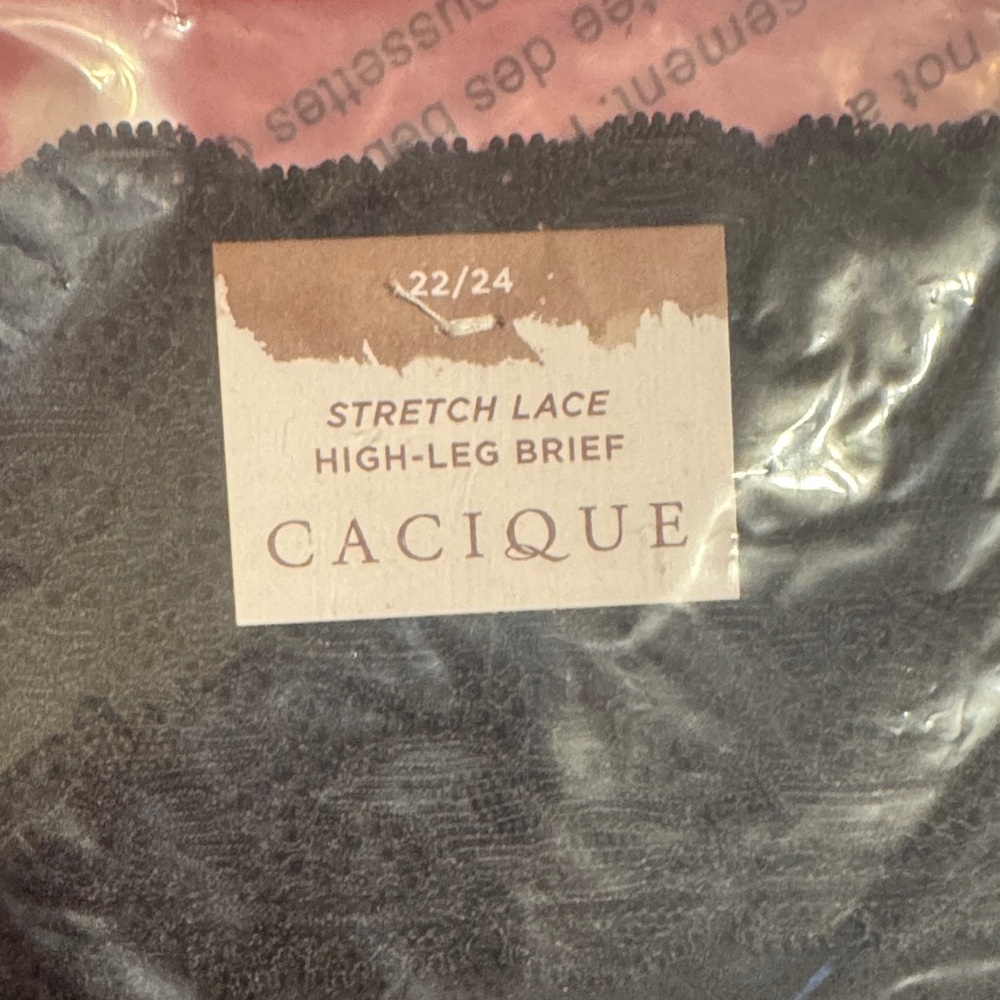 Cacique Black Lace High-Leg Panty